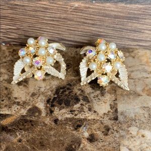 Vintage Gold and Pearl Earrings